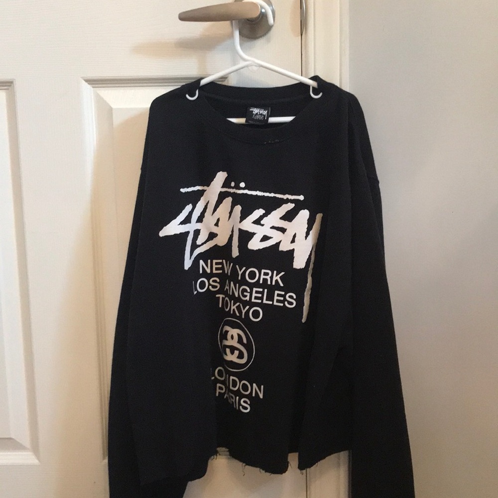 stüssy cropped crewneck